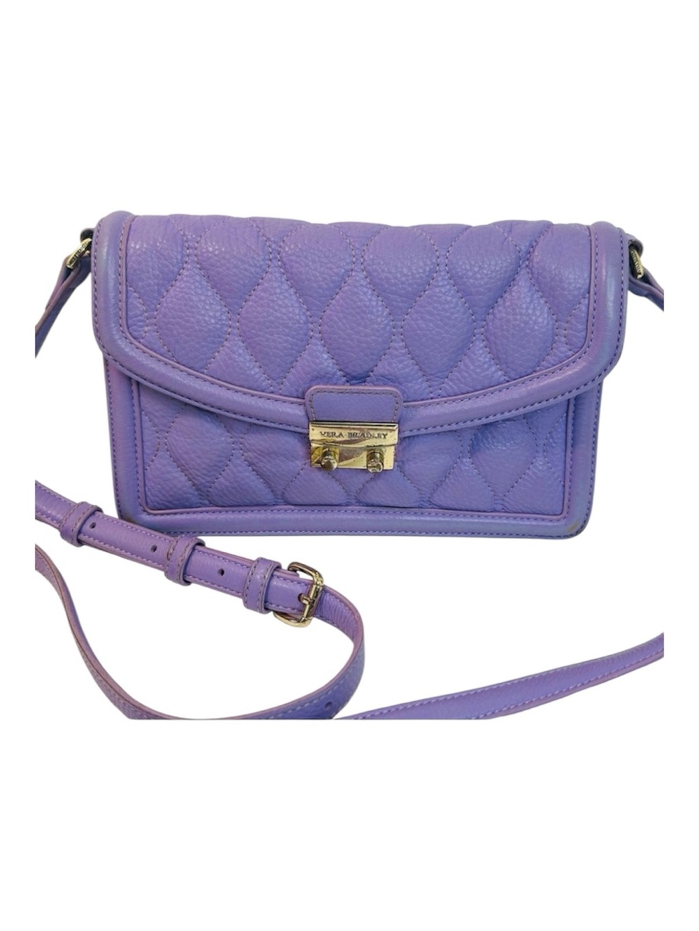 Vera Bradley Quilted Tess Crossbody Purse in Purple/Lavender Leather